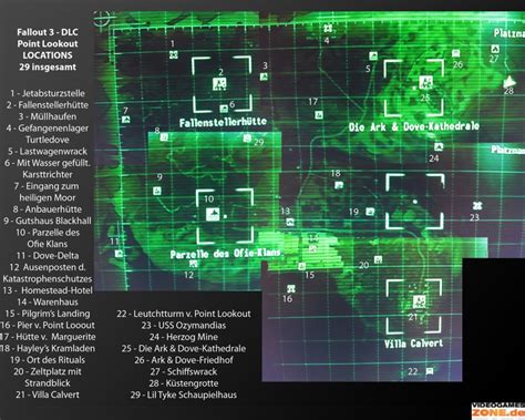 Fallout 3 Point Lookout: Karte inklusive aller Locations in Point Lookout