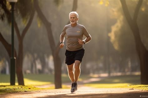 Premium AI Image | illustration of happy seniors doing exercise in the park during daytime