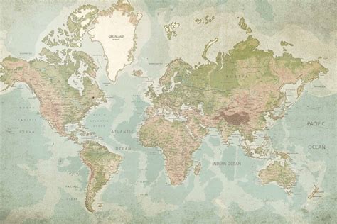 Vintage World Map Wallpaper | Cara Saven Wall Design