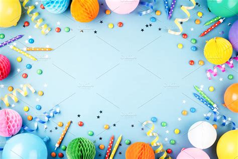 Blue birthday party background. | High-Quality Holiday Stock Photos ...