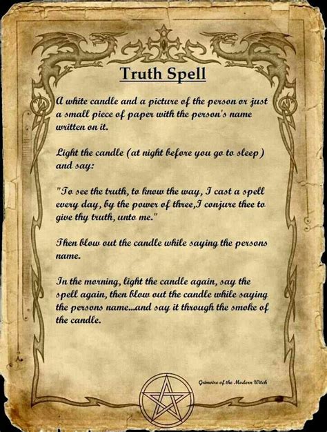 Pin by Mirette McGauran on sᴘϵʟʟ ѡσɾк | Truth spell, Wiccan spells, Spells witchcraft