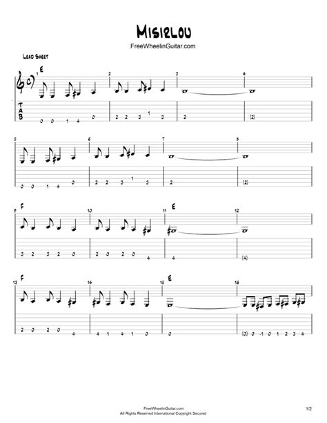 Misirlou - Sheet Music & Tab - FreewheelinGuitar.com