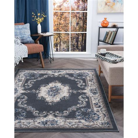 Traditional 5x7 Area Rug (5' x 7') Oriental Gray, Cream Living Room Easy to Clean - Walmart.com ...