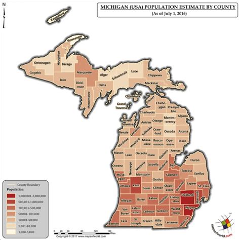 Michigan Population Map - Answers