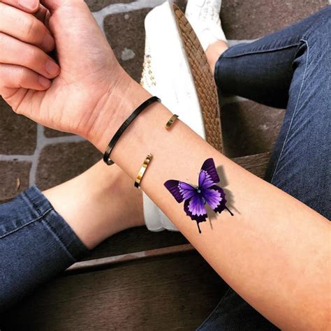 Purple Butterfly Temporary Fake Tattoo Sticker Set of 2 | Etsy | Butterfly tattoos for women ...