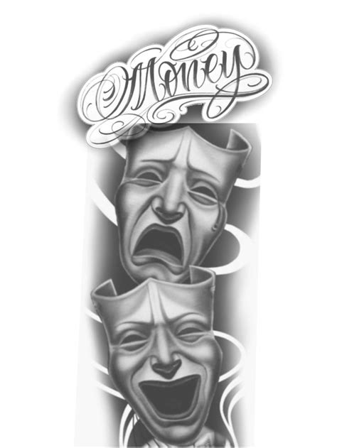 two masks with the words money on them and one has an open mouth in front of it