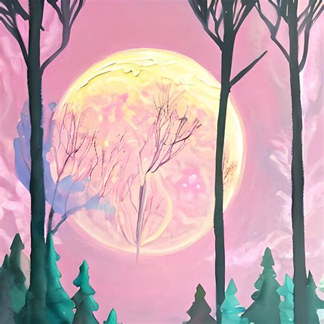 Whimsical Pink Full Moon Art Print Free Stock Photo - Public Domain Pictures