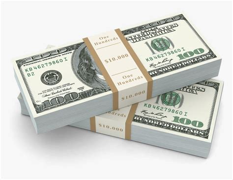 Real Cash Stack - 100 Dollar Bill, HD Png Download - kindpng