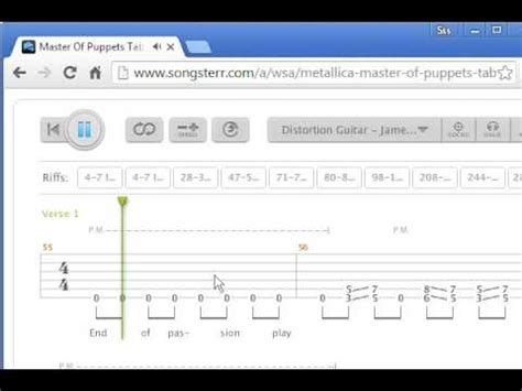 Metallica - Master of puppets - Songsterr - YouTube