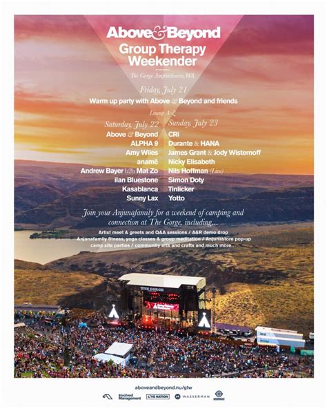 Above & Beyond Group Therapy Weekender Returns to the Iconic Gorge ...