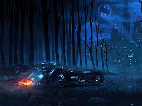 Batman Car And Bat Logo 4K wallpaper download