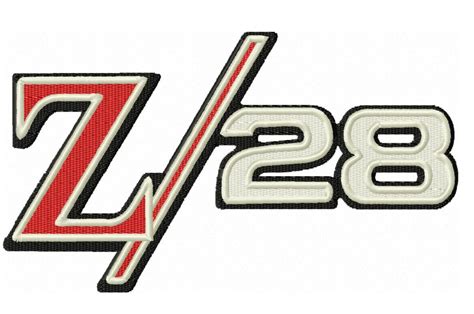 Camaro Z28 Embroidery Logo ⋆ 4 sizes - 9 formats - Blu Cat Red Dog