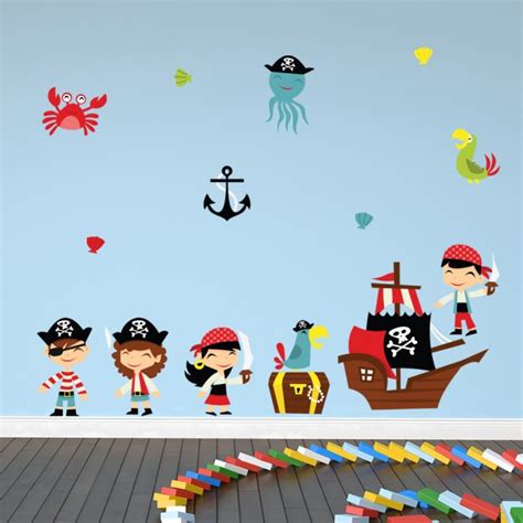 Pirate Ship & Treasure Wall Sticker Set