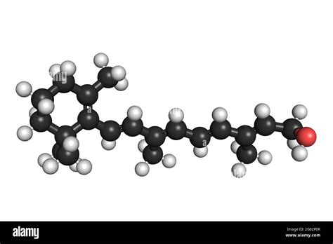 Vitamin A retinol molecule 3D render chemical structure Stock Photo - Alamy