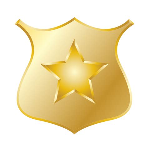 Gold police badge vector drawing | Free SVG