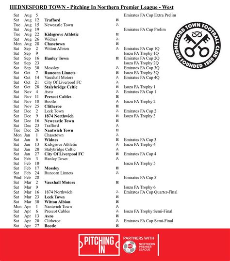 Hednesford Town FC on Twitter: "The fixtures are in 👇"