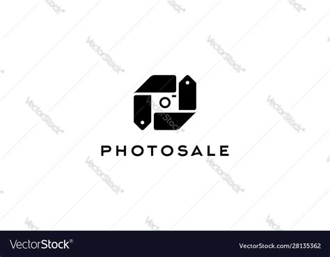 Black photo sale logo design concept Royalty Free Vector