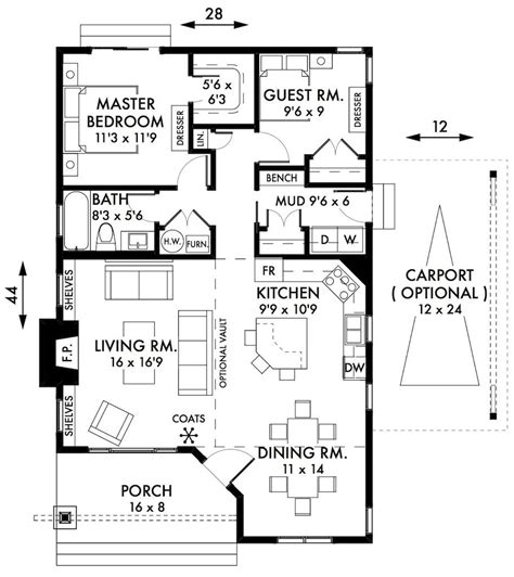 english cottage house plans - Google Search | Two bedroom house, Cottage floor plans, Country ...