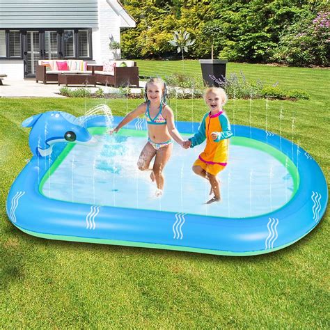 Backyard Outdoor Pool Kiddie Swimming Family Pool Sprinkler Inflatable ...