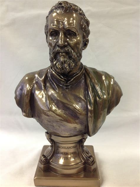 Michelangelo Buonarroti statue sculpture bust Bronze FinishShips ...