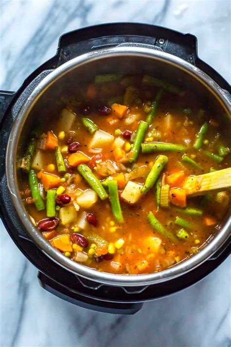 Instant Pot Vegetable Bean Soup - Eating Instantly