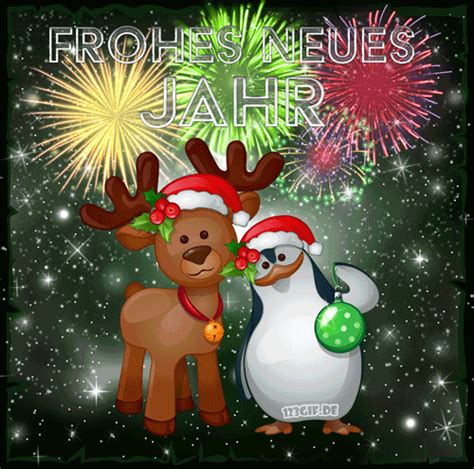 Frohes Neues Jahr Bild rentier-pinguin-frohes-neues-jahr-0147.gif kostenlos auf deiner Homepage ...