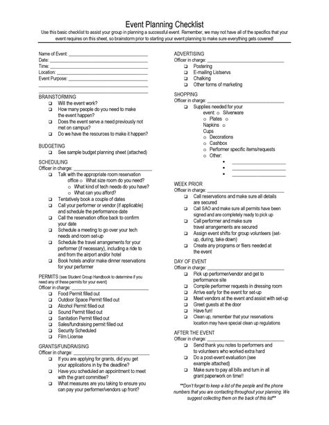 50 Professional Event Planning Checklist Templates ᐅ TemplateLab