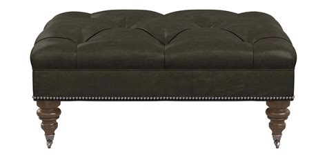 Anton Tall Leather Ottoman | Ottomans & Benches | Ethan Allen