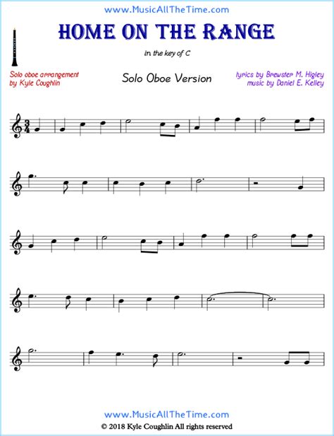 Home on the Range Oboe Sheet Music