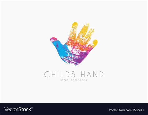 Hand logo design child logo colorful logo Vector Image