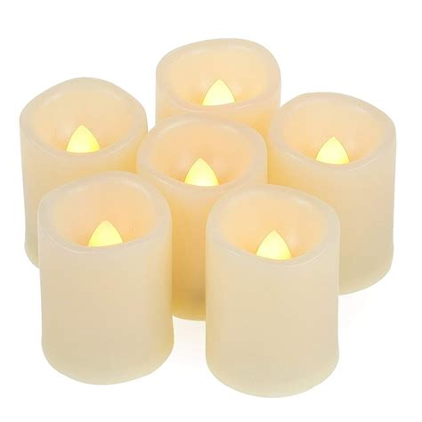 6 PCS Flameless Votive Candles with Timer, LED Votives, Battery Operated Votives with Timer ...