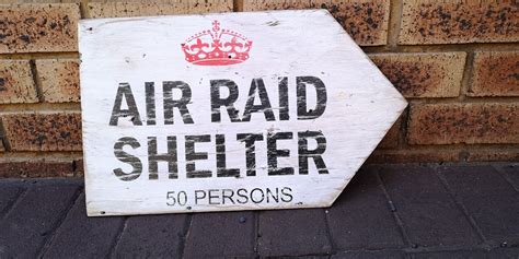 Air raid shelter sign for a Ww2 theme party.