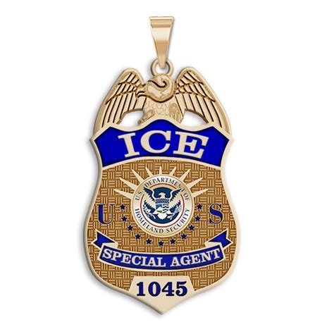 Personalized ICE Badge with Your Number, Your Rank, and Blue Enamel - PG101026