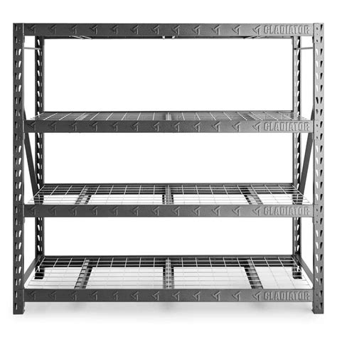 Gladiator 4-Tier Welded Steel Garage Storage Shelving Unit (77 in. W x ...