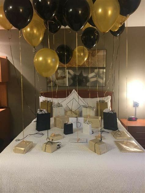 Balloons on a bed gift idea | Birthday surprise boyfriend, Boyfriends ...