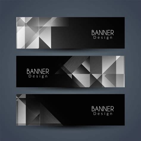 Modern Black Polygonal Banners - Free Download | Vector Templates - HD Stock Images