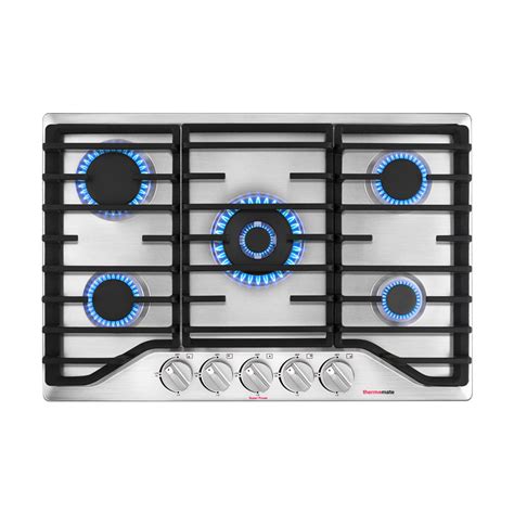 Thermomate 30" Stainless Steel Gas 5 Burners Cooktop with Dual Size ...