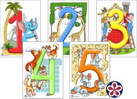 Free Printable Numbers Posters With Numbers 1-5. TeachersMag.com