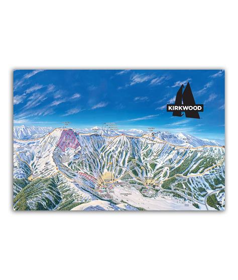 Kirkwood Ski Resort Trail Map Poster | Kirkwood ski, Ski resort, Vintage ski posters