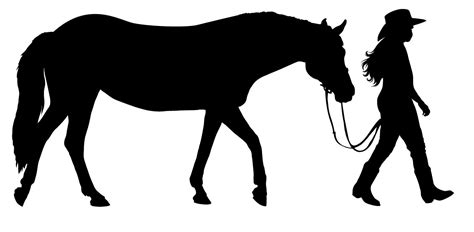 girl with horse silhouette - Clip Art Library