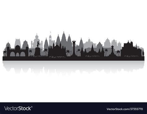 Pune india city skyline silhouette Royalty Free Vector Image