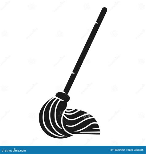 Mop icon, simple style stock vector. Illustration of maintenance - 138334301