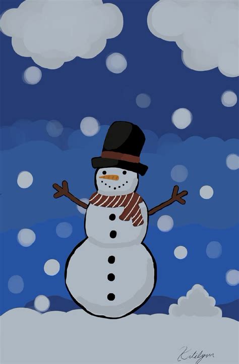 Snowman drawing☃️ : r/ProCreate