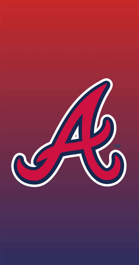 Download Atlanta Braves Logo On A Red And Blue Background Wallpaper | Wallpapers.com