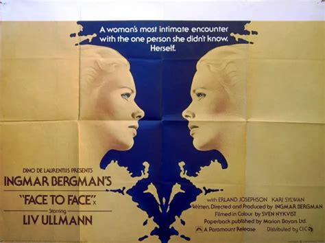 FACE TO FACE 1976 Ingmar Bergman, Liv Ullmann, Erland Josephson UK QUAD POSTER $224.74 - PicClick
