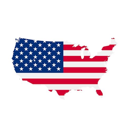 Premium Photo | Usa flag map country outline with national flag