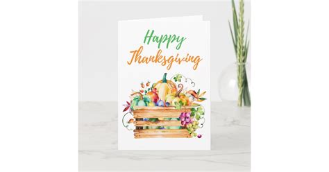 Fall Harvest Basket Thanksgiving Greeting Card | Zazzle