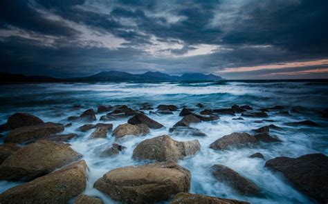 2880x1800 Storm Sea Rocks Long Exposure Macbook Pro Retina ,HD 4k Wallpapers,Images,Backgrounds ...