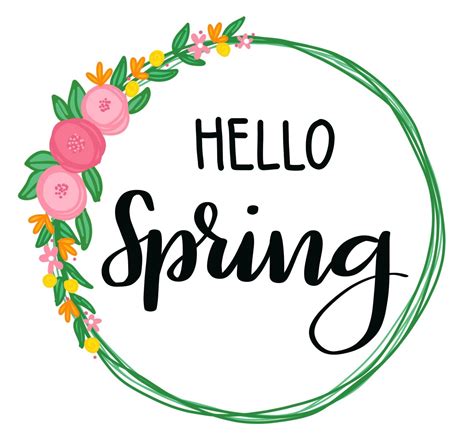 Spring SVG Word Art Hello Spring SVG Spring Typography Spring Word Art ...