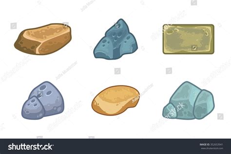 Cartoon Stones Minerals Set Stock Vector (Royalty Free) 352653941 | Shutterstock